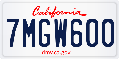 CA license plate 7MGW600