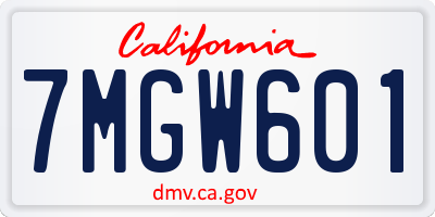 CA license plate 7MGW601