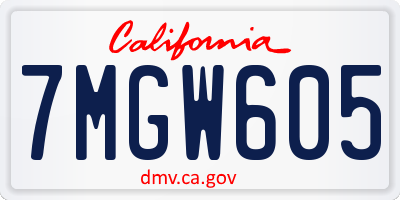 CA license plate 7MGW605