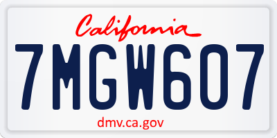CA license plate 7MGW607
