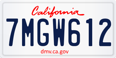 CA license plate 7MGW612