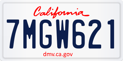 CA license plate 7MGW621