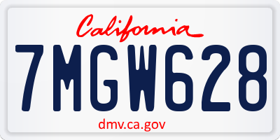 CA license plate 7MGW628