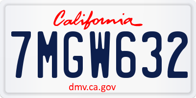 CA license plate 7MGW632