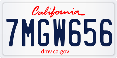CA license plate 7MGW656