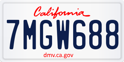 CA license plate 7MGW688