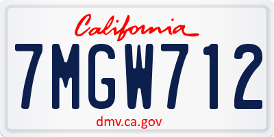 CA license plate 7MGW712