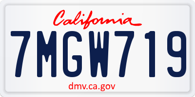 CA license plate 7MGW719
