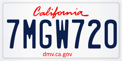 CA license plate 7MGW720