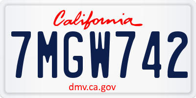 CA license plate 7MGW742
