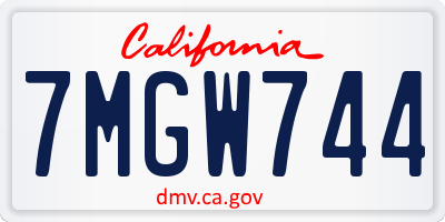 CA license plate 7MGW744