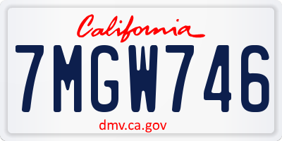 CA license plate 7MGW746