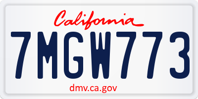 CA license plate 7MGW773