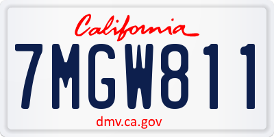 CA license plate 7MGW811