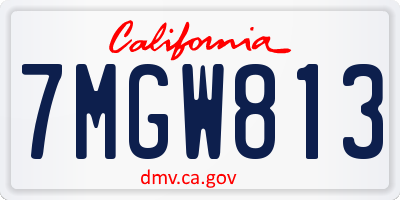 CA license plate 7MGW813