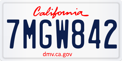 CA license plate 7MGW842