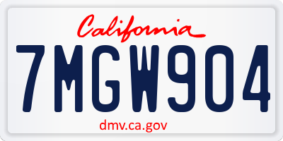 CA license plate 7MGW904