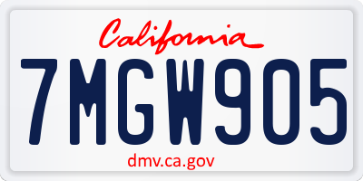CA license plate 7MGW905