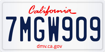 CA license plate 7MGW909