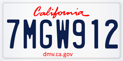 CA license plate 7MGW912