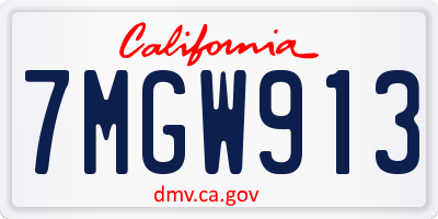 CA license plate 7MGW913