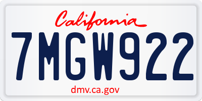 CA license plate 7MGW922
