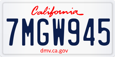 CA license plate 7MGW945