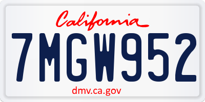 CA license plate 7MGW952