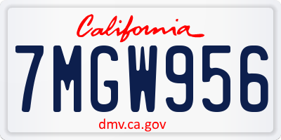 CA license plate 7MGW956