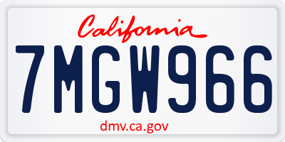 CA license plate 7MGW966