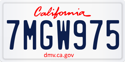 CA license plate 7MGW975