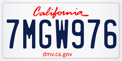 CA license plate 7MGW976