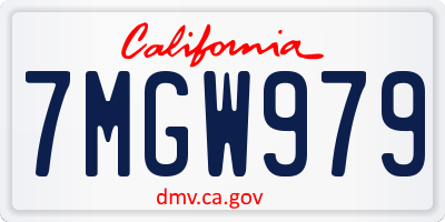 CA license plate 7MGW979