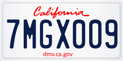 CA license plate 7MGX009