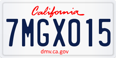 CA license plate 7MGX015