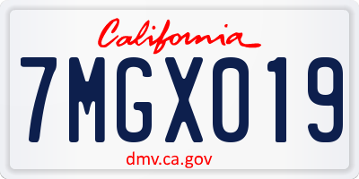 CA license plate 7MGX019