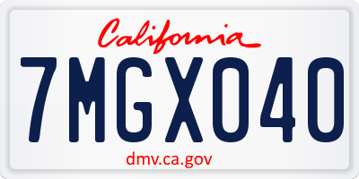 CA license plate 7MGX040