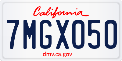 CA license plate 7MGX050