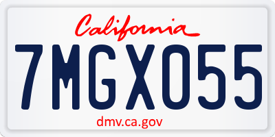 CA license plate 7MGX055