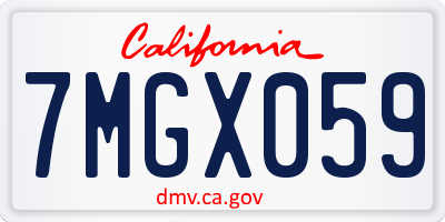 CA license plate 7MGX059