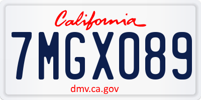 CA license plate 7MGX089