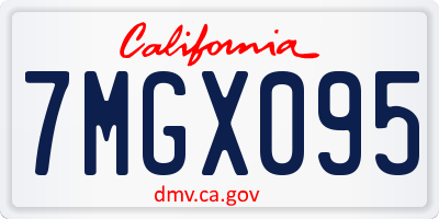 CA license plate 7MGX095
