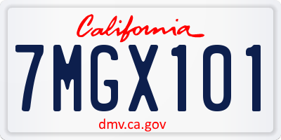 CA license plate 7MGX101