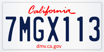 CA license plate 7MGX113