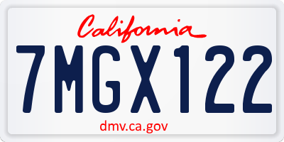 CA license plate 7MGX122