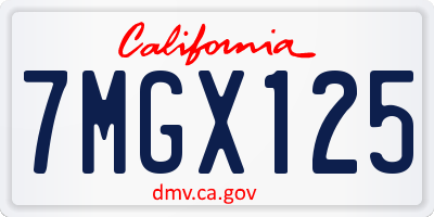 CA license plate 7MGX125