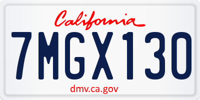 CA license plate 7MGX130