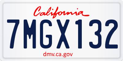 CA license plate 7MGX132