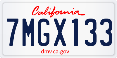 CA license plate 7MGX133