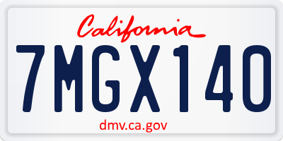 CA license plate 7MGX140